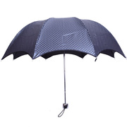 灰色拱形公主伞蕾丝三折折叠女防晒黑胶彩胶太阳伞晴雨伞