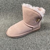 工厂断码处理冬休闲羊毛口绒里保暖舒适耐磨牛皮雪地靴女短靴