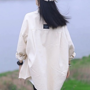 休闲宽松慵懒风加绒衬衫，女秋冬上衣开衫，韩版时尚洋气工装衬衣外套