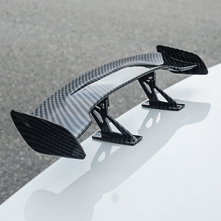 汽车尾翼改装通用碳纤维纹理迷你小尾翼免打孔mini创意个性装饰贴