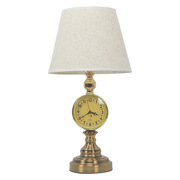 欧式复古台灯卧室床头房间美式简约装饰灯具灯饰古铜色带钟表