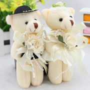 情侣熊婚纱熊毛绒玩具泰迪熊卡通花束公仔包花娃娃结婚回礼小礼物