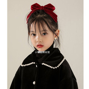 韩国进口高端复古丝绒，蝴蝶结发夹儿童头饰，公主宝宝女孩气质发卡潮