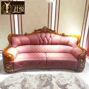乌金木真皮沙发别墅客厅实木家具，美式大户型欧式组合奢华大平层