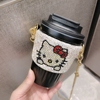 卡通可爱kt猫咖啡杯高颜值镶钻不锈钢保温杯网红款珍珠手提随行杯