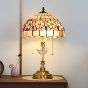美式台灯轻奢水晶床头灯家用卧室，客厅帝凡尼贝壳，欧式个性大气台灯
