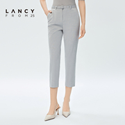 LANCY/悦朗姿女装2023夏季西装裤子女高腰高级感通勤小脚裤子