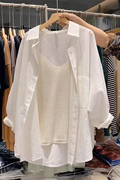 白衬衫女中长款上衣，轻熟法式小众春季2024宽松慵懒风外套衬衣