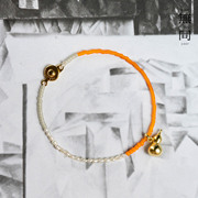 无同逍遥的福禄银镀金葫芦珍珠，橙色手链设计传统节庆送礼中秋