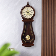 欧式钟表客厅实木石英钟新中式复古创意时钟家用报时丽声机芯挂钟
