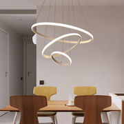 餐厅吊灯现代简约圆环创意，个性家用饭厅餐桌灯艺术灯具北欧餐吊灯
