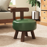 家用小凳子可旋转靠背小椅子矮凳实木客厅沙发茶几简约软包换鞋凳