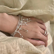 -mwine羽杉灰玛瑙多轨手链，银饰手工制作设计师品牌缠绕多层