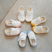 春夏儿童网面布鞋韩版舒适帆布鞋透气小白鞋宝宝，软底幼儿园室内鞋