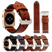 新适用(新适用)applewatch皮革，手表带磨砂，圆洞苹果4代iwatch替换腕带皮质