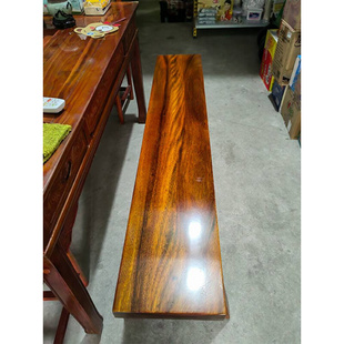 茶桌专用凳子长条凳实木长板凳大板桌奥坎黄花梨椅子红木原木