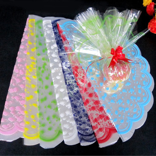 圆形玻璃纸印花透明opp塑料纸防水鲜花，花束包装纸圣诞苹果包花纸(包花纸)