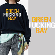 简约时尚英文字母“greenfuckingbay热转印贴t恤烫印贴纸烫画