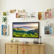 极速高品质墙上置物架u客厅电视背景墙创意格子房间影视墙面