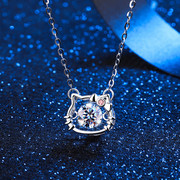 哈喽kitty猫项链女s925纯银，跳动的心，吊坠锁骨圣诞节礼物送女朋友