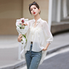 白色衬衫女新中式上衣中国风女装，2024夏季白外套(白外套)小衫防晒衬衣