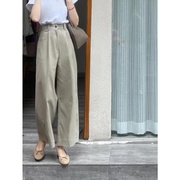 日系卡其色工装裤梨形身材女裤子显瘦窄版阔腿西装裤夏季两件套装