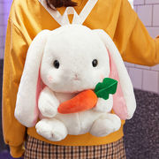 可爱毛绒抱枕长耳白兔女生两用二合一可插手暖手宝多功能熊猫玩具