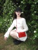 韩系高颜值质感红色斜跨包2024小众个性小方包时尚(包时尚)休闲单肩包