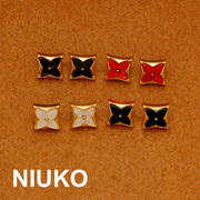 NIUKO 方形四叶草设计金属精致衬衫针织纽扣女装毛衣服装辅料扣子