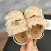 夏季女婴儿凉鞋0-1岁公主鞋宝宝蕾丝学步鞋3-6-12个月布底婴幼儿8
