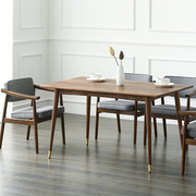 北美黑胡桃餐桌椅组合北欧现代简约全实木西餐桌小户型长方形饭桌