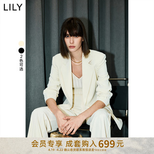 lily2024夏女装(夏女装)气质通勤款设计感都市，一粒扣修身休闲西装外套