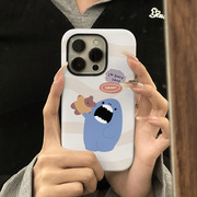 4月宠粉价ins小熊鲨鱼适用苹果15promax手机套iphone13菲林二合一14手机壳12女