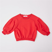 春秋款女宝宝的红色套头衫 小卫衣 简单舒服又好看 宽松袖