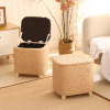 家用门口藤编收纳凳子编织储物凳创意可坐多功能换鞋凳小沙发矮凳