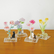 日本进口猫咪与花玄关，首饰架钥匙，盒芬理希梦猫部创意家居装饰