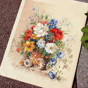 法国DMC十字绣套件锦簇的油画瓶花欧式花草系列客厅精准印花5919