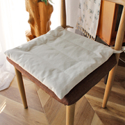 简约现代纯色餐椅垫棉麻薄款素色，白色办公室坐垫家用透气垫子布艺