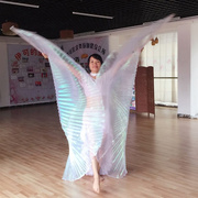 成人儿童肚皮舞金翅透明翅膀白色光舞道具表演出萤W火虫天鹅舞蹈