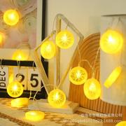 LED柠檬片灯串室内装饰灯串夜市露营氛围灯水果电池盒彩灯