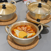 韩式泡面锅网红泡面锅金色，辛拉面锅家用小煮锅泡菜方便面锅黄铝锅