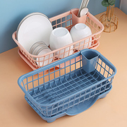 厨房置物架碗碟筷勺收纳架滤水篮沥水架，塑料餐具收纳盒收纳筐碗柜