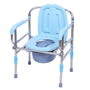加厚不锈钢老人坐便椅，折叠成人病人，孕妇蹲厕座便椅洗澡椅座便器
