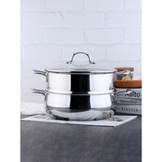 德式1810不锈钢蒸锅，家用加厚蒸煮一体，锅双层蒸笼火锅电磁炉汤锅