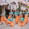 印度舞演出服儿童大筒裤短上衣两件套古典民族敦煌风格肚皮舞服装
