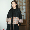 布衣美人原创复古文艺棉麻，印花外套中式女士，冬装民族风中国风棉衣