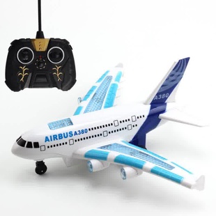 灯儿童-光音效遥控飞机充电A380客机地上跑的航天模型电动摇控玩