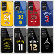 NBA科比艾弗森球衣号手机壳适用于VIVOS18库里17詹姆斯16PRO乔丹15E威少12钢化玻璃10欧文9杜兰特7巴特勒