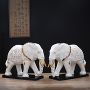 大号陶瓷大象摆件一对吸水招财，镇宅风水摆设家居客厅办公室工艺品