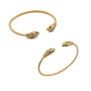法国LA2L素金蛇纹天然宝石手镯女欧洲小众神秘感独特设计精致手环